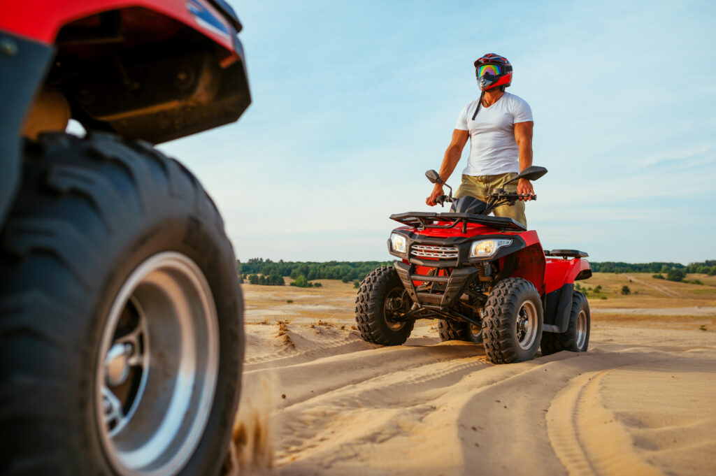 Man on a quad bike in the desert near Hurghada