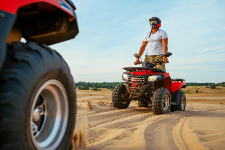 Man on a quad bike in the desert near Hurghada